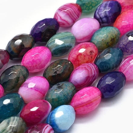 Chapelets de perles en agate veinée de dragon naturelle teinte G-F583-05-1