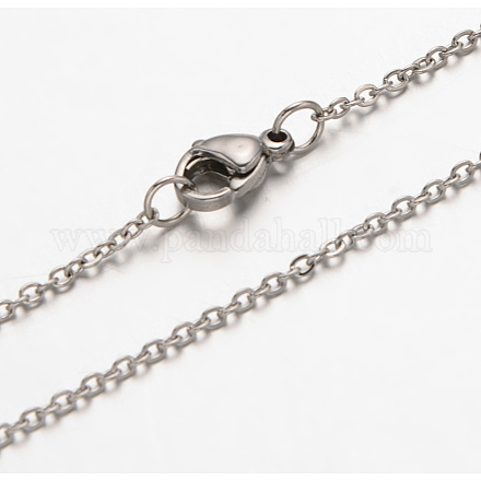 Nouveau joli 304 collier de chaîne de câble en acier inoxydable X-NJEW-E045-25P-1