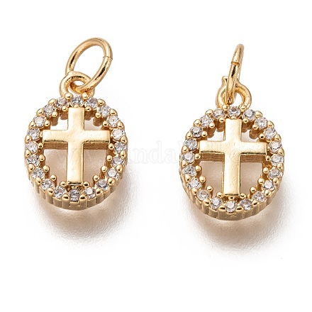 Латунные микропаве прозрачные кубические циркониевые подвески&nbsp;LS-ZIRC-C020-62G-1