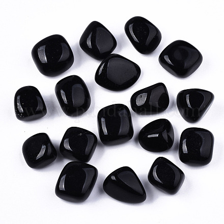 Perles noires obsidienne naturelles G-N332-001-1