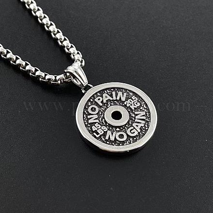 Винтажные ожерелья в стиле панк из нержавеющей стали с подвеской в виде гантели для тяжелой атлетики для мужчин RS0234-1