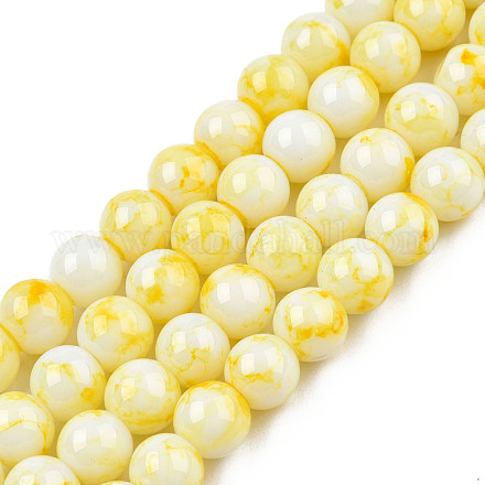 Chapelets de perles en verre peint GLAA-R139-8mm-17-1