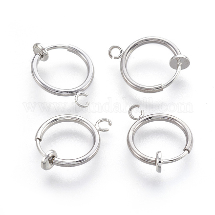 Brass Clip-on Hoop Earrings KK-L169-06P-1