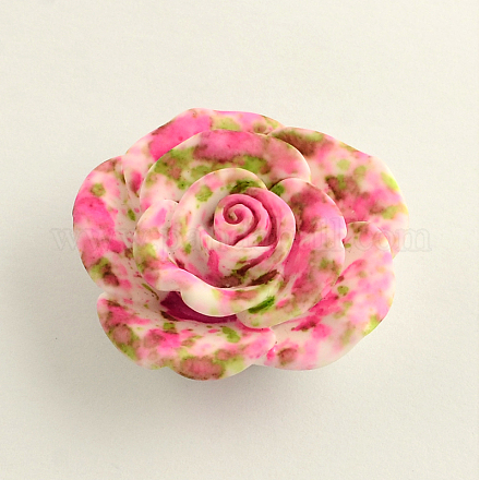 Spray Painted  Flower Resin Cabochons CRES-R147-06-1