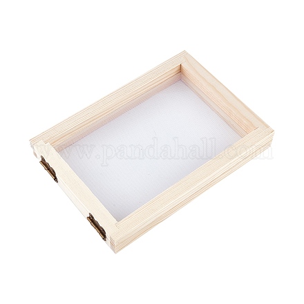 木製製紙  製紙モールドフレーム  スクリーンツール  DIYペーパークラフト用  バリーウッド  18x12.7x2.3cm DIY-WH0171-46A-1