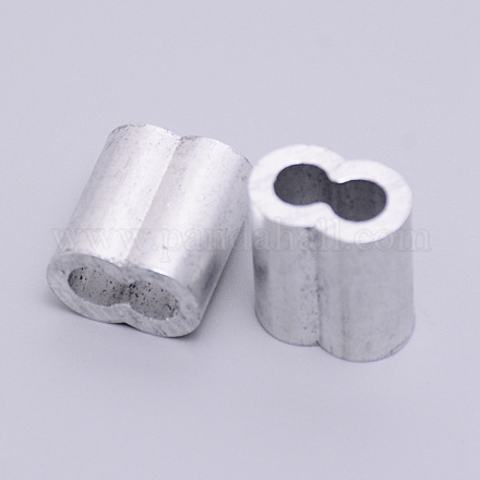Din6063 Aluminium Slide Charms / Slider Beads ALUM-WH0166-02B-1