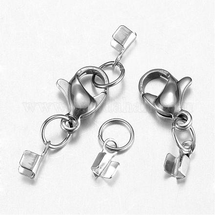 304 Stainless Steel Lobster Claw Clasps STAS-G075-02A-1