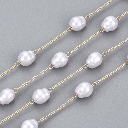 Catene di perle d'imitazione in plastica abs fatte a mano CHC-T012-27LG-1