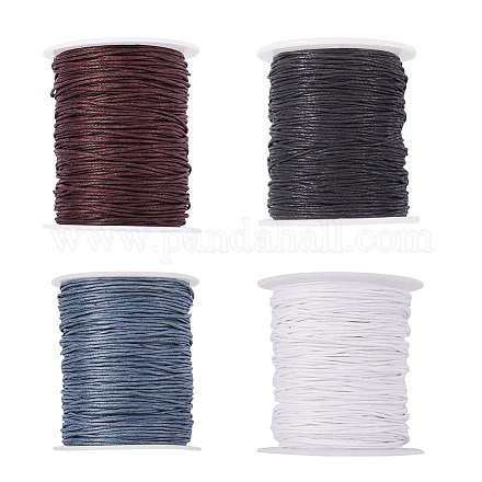 Yilisi 4 rollo 4 colores cordones de hilo de algodón encerado YC-YS0001-01-1