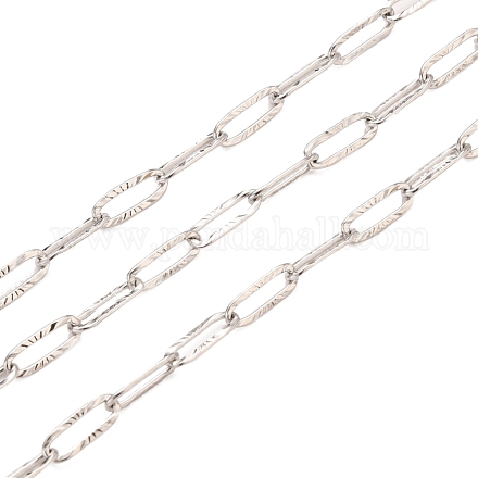 304 Stainless Steel Textured Paperclip Chains CHS-I009-01P-1