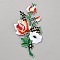 Embroider Thread Iron on/Sew On Patches, Hot Melt Adhesive, Cloth Appliques, Flower, 110x55x2mm
