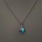 Alloy with Luminous Resin Bead Inside Pendant Necklaces for Women Men, Platinum, Christmas Tree, 17.72 inch(45cm)
