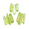 Electroplated Natural Quartz Crystal Graduated Beads Strands, Nuggets, Top Drilled, Green Yellow, 21~43x5~13mm, Hole: 1mm, 3pcs/set