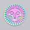 Ion Plating(IP) 201 Stainless Steel Pendants, Laser Cut, Sun, Rainbow Color, 30x30x1mm, Hole: 1.5mm