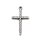 304 Stainless Steel Pendants, Cross Charm, Antique Silver, 25x14.5x2.5mm, Hole: 1.5mm