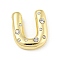 Brass Micro Pave Clear Cubic Zirconia Pendants, Long-Lasting Plated, Cadmium Free & Lead Free, Real 18K Gold Plated, Letter A~Z, Letter U, 18~19x11~21x5mm, Hole: 2.8~3x1.8~2mm