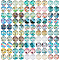 100Pcs Glass Cabochons, Half Round, Shell Pattern, 12x4mm