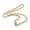 Cubic Zirconia Leopard Pendant Necklace with Brass Curb Chains for Women, Real 18K Gold Plated, 19-3/4 inch(50.2cm)