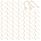 200Pcs 316 Surgical Stainless Steel Earring Hooks, Ear Wire, with Horizontal Loop, Real 18K Gold Plated, 12~13mm, Hole: 1.8mm, Pin: 0.7mm