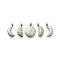 5Pcs 304 Stainless Steel Charms, Moon Phase Charm, Stainless Steel Color, 10.5~11x4~8x3mm, Hole: 1.7mm
