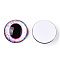 Glass Cabochons, Half Round with Eye, Thistle, 20x6.5mm