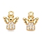 Brass Micro Pave Clear Cubic Zirconia Charms, Angel, Real 18K Gold Plated, 10.5x8.5x2.5mm, Hole: 1mm