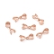 925 Sterling Silver Ice Pick Pinch Bails, Rose Gold, 8x5x3.4mm, Pin: 0.1mm