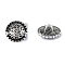 Alloy Buttons, Flat Round, 1-Hole, Antique Silver, 14.5mm, Hole: 2mm