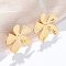304 Stainless Steel Stud Earrings for Women, Flower, Golden, 30.5x33.5mm
