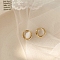 Alloy & Resin Earrings for Women, with 925 Sterling Silver Pin, Half Round, 24x10mm