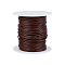 45~50m Cowhide Leather Cord, Leather Jewelry Cord, with Plastic Bobbins, Round, Saddle Brown, 1MM