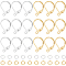 20Pcs 2 Color Brass Leverback Earring Findings, with Horizontal Loop, 20Pcs Jump Rings, 925 Sterling Silver Plated & Real 24K Gold Plated, 15.6x10x2mm, Hole: 1.4mm, Pin: 0.8mm, 10Pcs/color