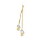 Brass Boston Link Chains Tassel Pendants, with Crystal Rhinestone Charms, Golden, 41x5.5x3mm, Hole: 1mm and 1.2mm