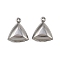 304 Stainless Steel Charms, Triangle Charms, Anti-Tarnish, Stainless Steel Color, 15x12x5mm, Hole: 1mm