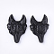 Synthetic Black Stone Pendants, Wolf Head, 37~42x25~30x10~13mm, Hole: 2mm