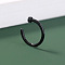 304 Stainless Steel Flat Round Cuff Hoop Nose Rings, Black, 13x13mm