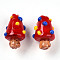 Handmade Lampwork Bumpy Beads, Christmas Tree Charms, Red, 17.5~20x11~14.5mm, Hole: 1~1.6mm