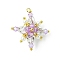 Glass Seed Beaded Tetraptera Pendants, with Jump Ring &  Glass Pearl Round Beads, Lilac, 31x31x13mm, Hole: 2.5mm