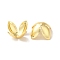 Rack Plating Brass Flower Bead Caps, 4-Petal, Long-Lasting Plated, Real 18K Gold Plated, 14.8x7.3mm, Hole: 1.4mm