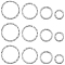 4 Styles Brass Jump Rings, Open Rings, Platinum, 6~12x1mm, Inner Diameter: 3.5~10mm, 40pcs/style