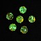 Luminous Handmade Enamel Gold Sand Glass Beads Strands, Round with Lightning, Glow in the Dark, Gold, 12mm, Hole: 1.4mm