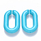 Opaque Acrylic Linking Rings, Quick Link Connectors, for Cable Chains Making, Oval, Sky Blue, 31x19.5x5.5mm, Inner Diameter: 19.5x7.5mm