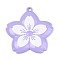 Spray Painted Alloy Big Pendants, Flower, Cadmium Free & Nickel Free & Lead Free, Lilac, 54.5x53.5x6mm, Hole: 3mm