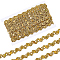 Polyester Ribbons, with PET Sequin, Gold, 5/8 inch(15mm), 10yards/skein