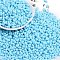 Baking Paint Glass Seed Beads, Round Hole, Peanut, Light Sky Blue, 3.5x6x3.5mm, Hole: 0.9mm, about 3750pcs/pound