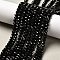 Dyed Natural Malaysia Jade Rondelle Beads Strands, Faceted, Black, 4x2~3mm, Hole: 1mm, about 110~115pcs/strand, 14 inch