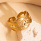 201 Stainless Steel Oval Link Chain Cuff Rings, Golden, Inner Diameter: 17mm