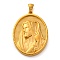 Religion Golden Tone 304 Stainless Steel Pendants, Oval Charm, Jesus, 40x26x5mm, Hole: 4.8x3mm