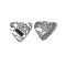 Alloy Enamel Pendants, Platinum, Heart, 17x18mm, Hole: 2mm
