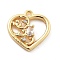 Brass Micro Pave Cubic Zirconia Pendants, Heart, 12.5x12.5x2.5mm, Hole: 1.2mm